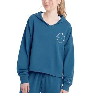 Champion Campus Fresh French Floral Teal Hoodie - NWOT